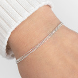 Sterling Silver Triple Layer Ball Chain Bracelet