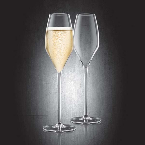 Champagne Lead-Free Crystal Glasses - Set of 2