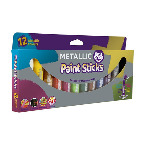 Little Brian Paint Sticks Metallic - 12 Pack