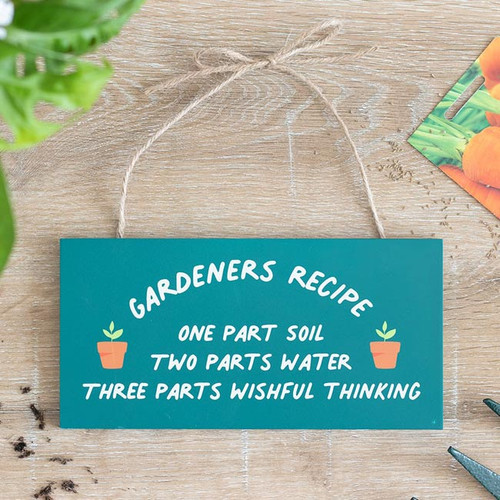 Gardeners Recipe Sign