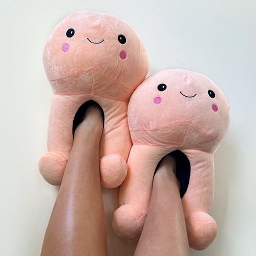 Penis Shaped Plush Slippers