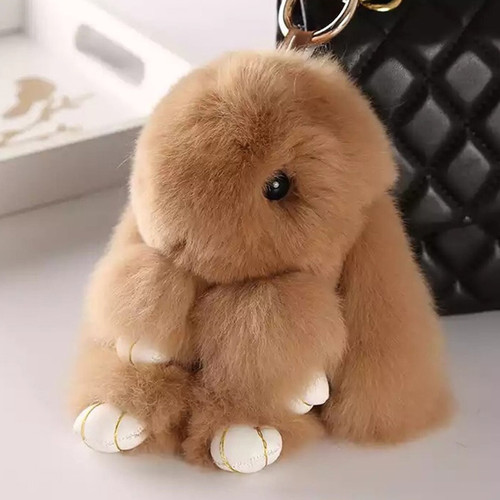 Toffee Fluffy Bunny Keyring