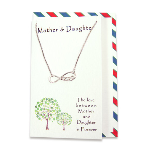 Mother & Daughter Infinity Pewter Pendant Card & Envelope