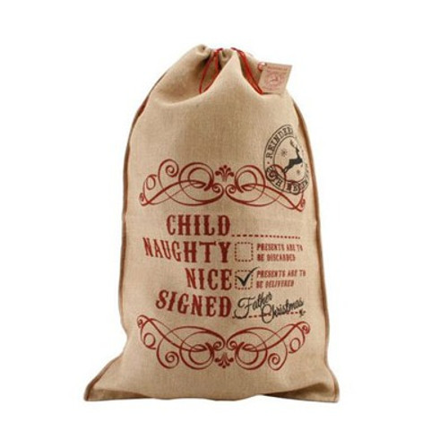 Hessian Naughty or Nice Santa Sack