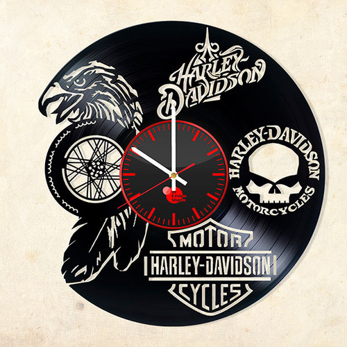 Harley Davidson Vinyl Record Wall Clock