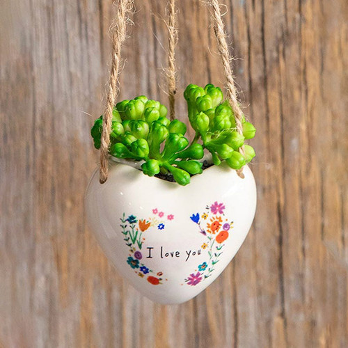 Mini Hanging Love Faux Succulents