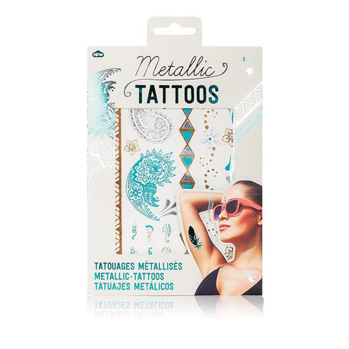 Turquoise and Silver Metallic Jewellery Tattoos