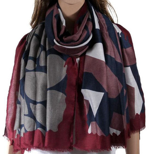 Burgundy & Navy Scarf