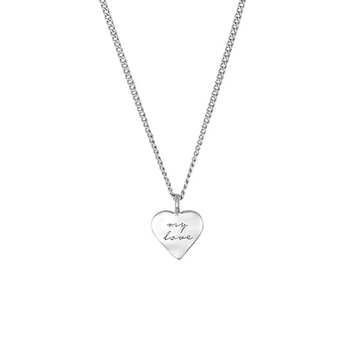 My Love Silver Sentiment Heart Pendant