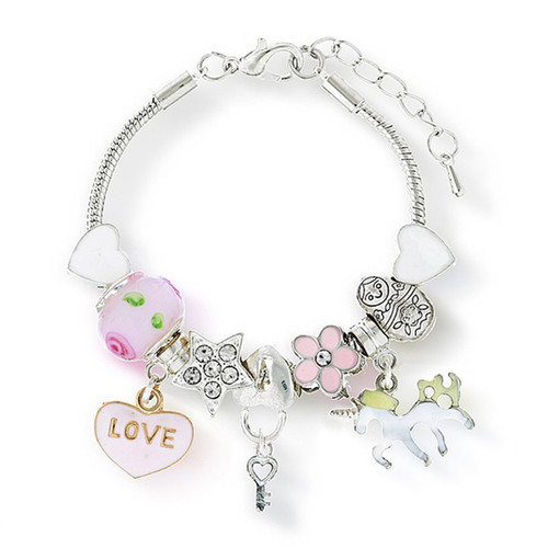 Pink Unicorn Charm Bracelet