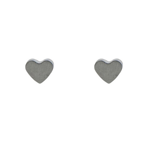 Silver Solid Heart Studs