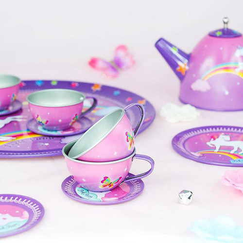 Pink Poppy Unicorn Tin Tea Set