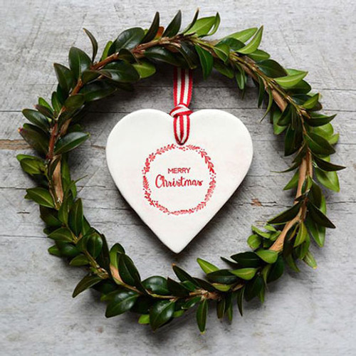 Merry Christmas Wreath Heart