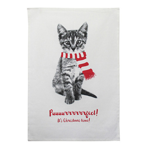 Purrrfect Christmas Tea Towel