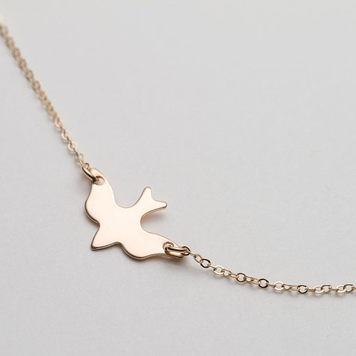 Gold Flying Dove Necklace