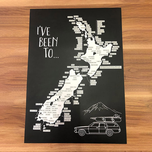 A2 New Zealand Scratch Map Poster