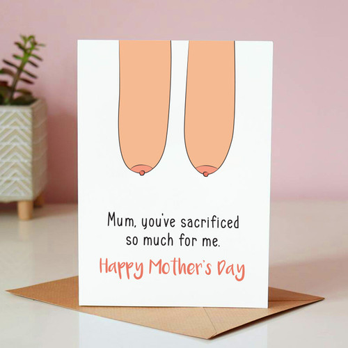 Boob Sacrifice Mother's Day Card