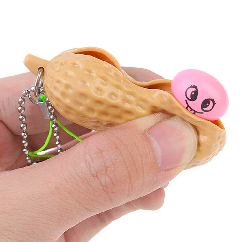 Peek-a-Boo Peanut Squeeze Fidget Keychain NZ