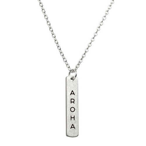 Little Taonga Silver Aroha Bar Necklace