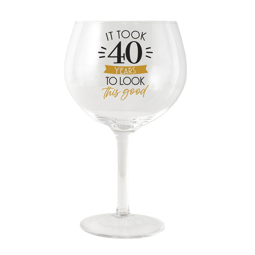 40th Birthday Balloon Glass