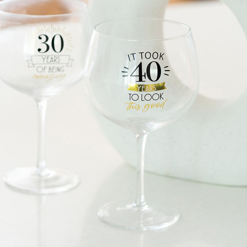 40th Birthday Balloon Glass