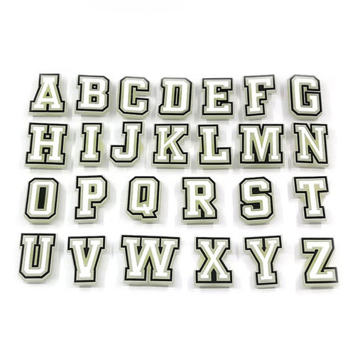 GLOW IN THE DARK COLORED JIBBITZ LETTERS A-Z