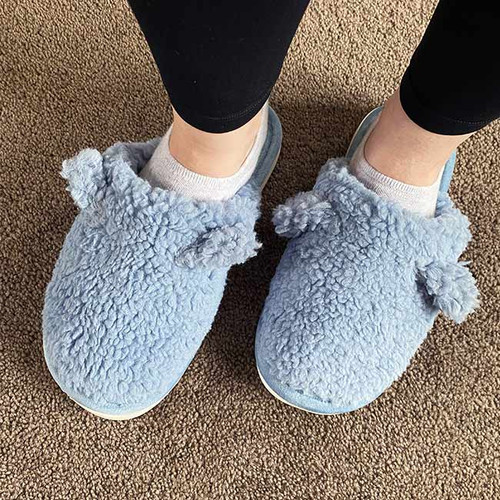 Blue Fleecy Ear Slippers