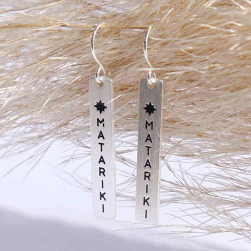 Little Taonga Matariki  Earrings - Silver