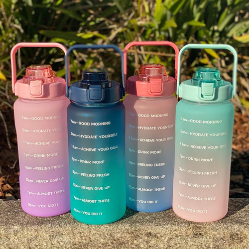 2L Motivational Water Bottle with Time Markers 2.0