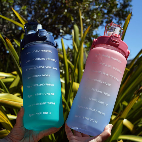 2L Motivational Water Bottle with Time Markers 2.0