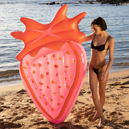 Luxe Lie-On Strawberry Pool Float