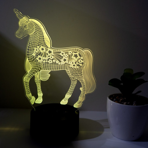 3D Illusion Night Light - Unicorn