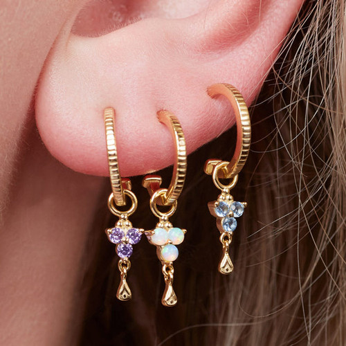 Gold Birthstone Hoops