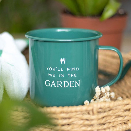 Find Me in the Garden Enamel Mug