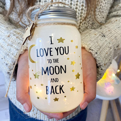 I Love You to The Moon and Back Sparkle Jar