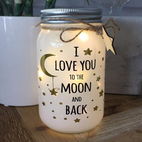 I Love You to The Moon and Back Sparkle Jar