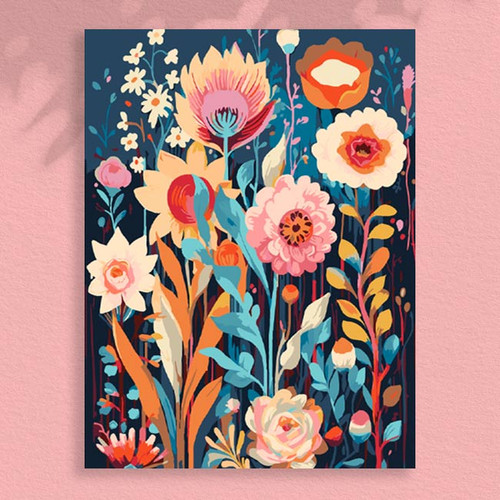 Boho Field of Flowers - 30 x 40 Paint by Numbers Kit