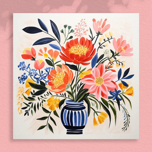 Boho Vase of Flowers - 30 x 30 Paint by Numbers Kit