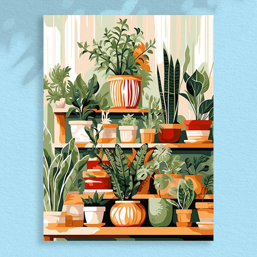 Boho Plants in Pots - 30 x 40 Paint by Numbers Kit