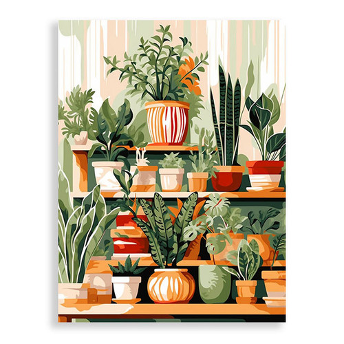 Boho Plants in Pots - 30 x 40 Paint by Numbers Kit