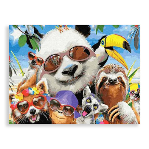 Happy Animals Beach Party - 30 x 40 Paint by Numbers Kit