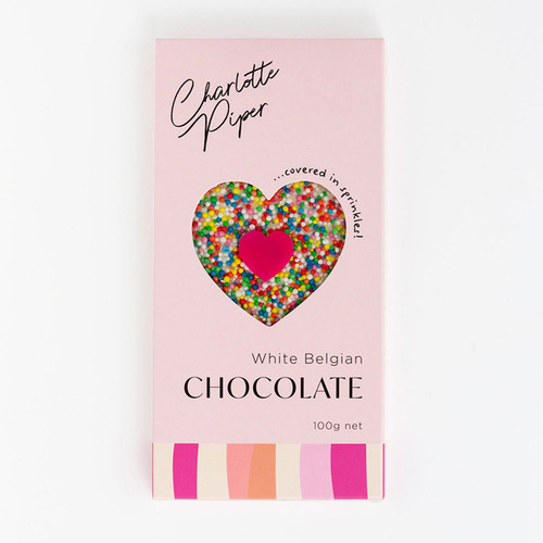 Belgian White Choc Bar with Sprinkles - GF