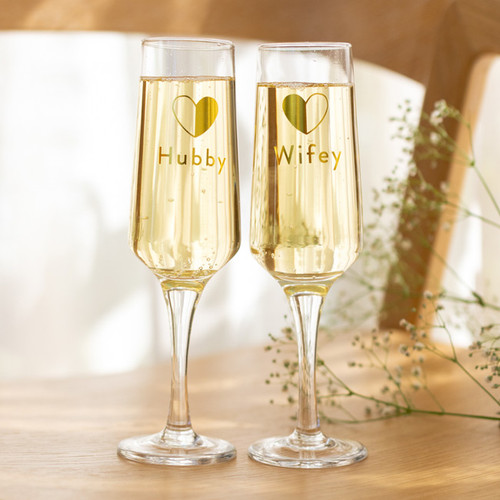 Wifey & Hubby Wine Glass Set