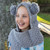 Grey Bear Crochet Hooded Scarf