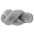 Grey Faux Fur Crossover Slippers