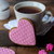 Iced Pink Gingerbread Heart