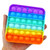 Square Rainbow Silicone Push Pop It Bubble Fidget Toy