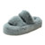 Blue Double Strap Faux Fur Slippers