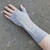 Grey Merino Fingerless Gloves - Silver Feather