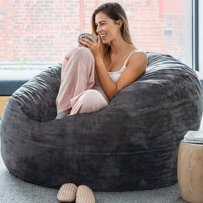 Giant Bean Bag Chair Cover Soft Fluffy Bean Bag Lazy Sofa Bed Cover, Cover  Only | eBay